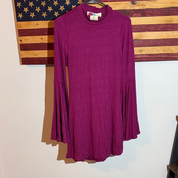 Free People Beach Plum Flared Sleeve Mini Dress - Picture 1 of 4